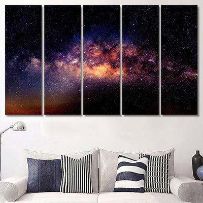 Milky Way Galaxy Star Space Dust 2 1 Galaxy Sky and Space Multi Piece Panel Canvas Home Decor Housewarming Gift Ideas Poster Canvas Gallery Prints