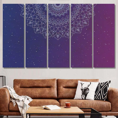 Mandala Colorful Galaxy Style Backdrop Ancient Galaxy Sky and Space Multi Piece Panel Canvas Home Decor Housewarming Gift Ideas Poster Canvas Gallery Prints