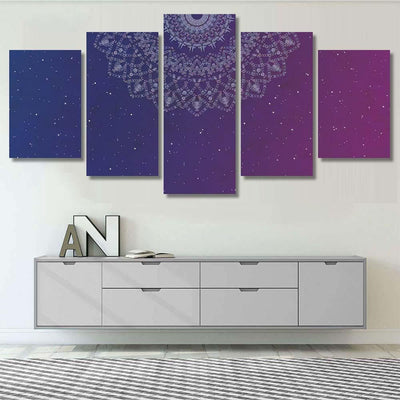 Mandala Colorful Galaxy Style Backdrop Ancient Galaxy Sky and Space Multi Piece Panel Canvas Home Decor Housewarming Gift Ideas Poster Canvas Gallery Prints
