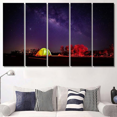 Mysterious Light Beautiful Milky Way Galaxy Sky and Space Multi Piece Panel Canvas Home Decor Housewarming Gift Ideas Poster Canvas Gallery Prints