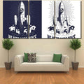 Rocket Spaceship Takes Off Clouds Fire Galaxy Sky and Space Multi Piece Panel Canvas Home Decor Housewarming Gift Ideas Poster Canvas Gallery Prints