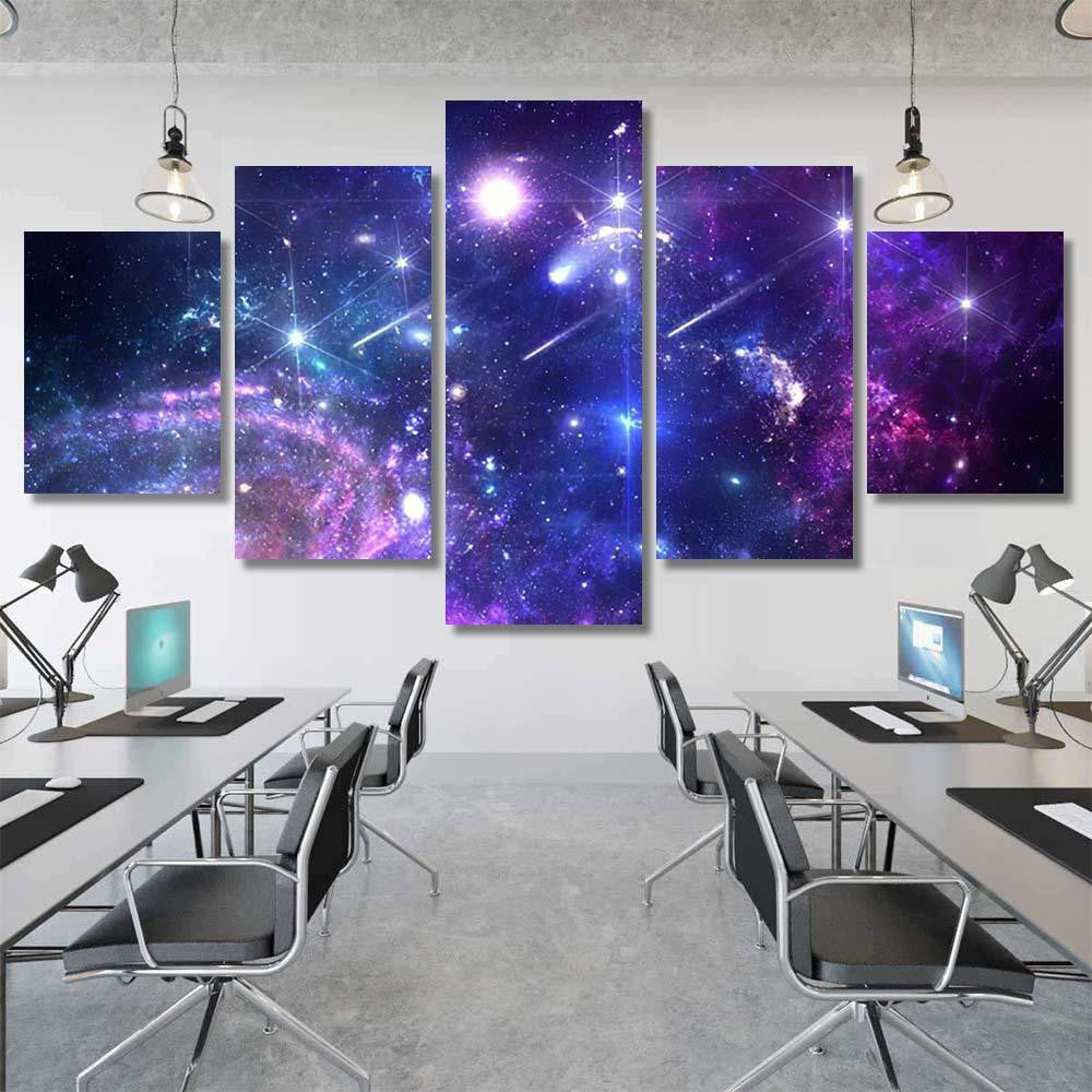 Planets Galaxy Cosmos Physical Cosmology Science 1 Galaxy Sky and Space Multi Piece Panel Canvas Home Decor Housewarming Gift Ideas Poster Canvas Gallery Prints