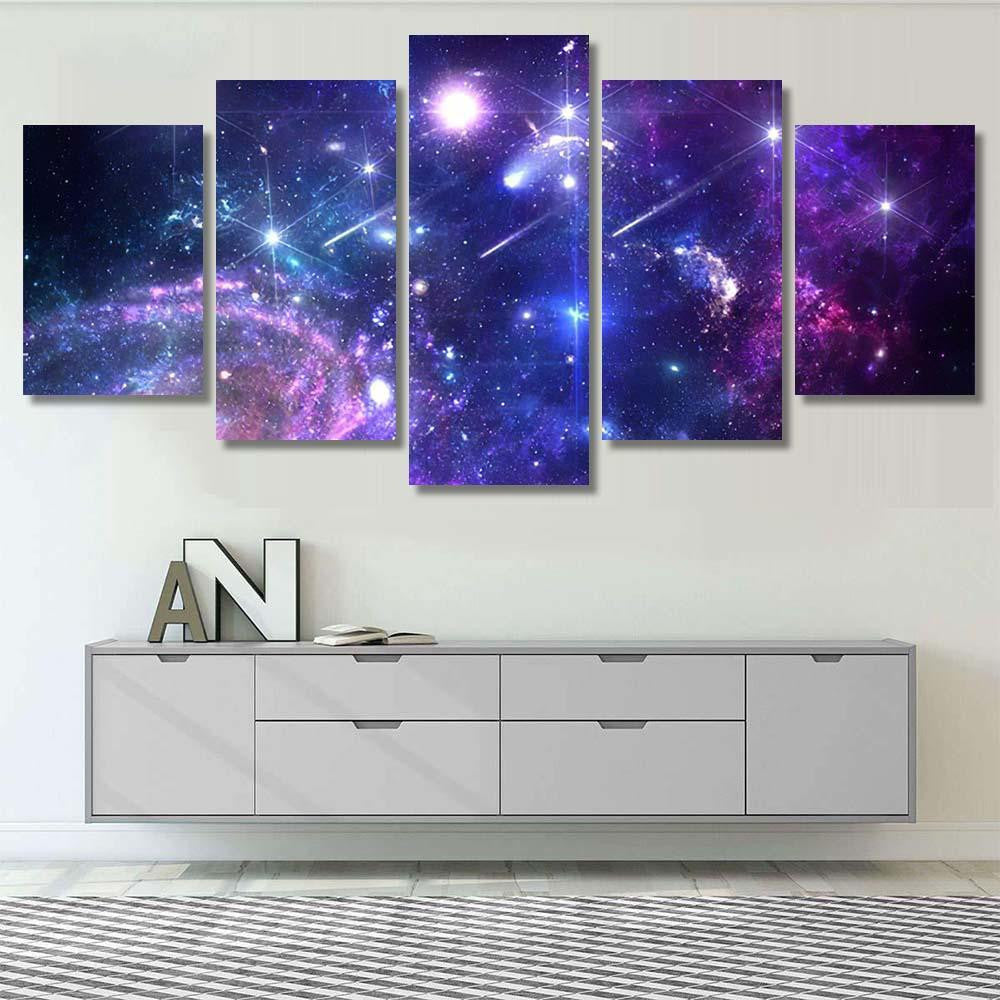 Planets Galaxy Cosmos Physical Cosmology Science 1 Galaxy Sky and Space Multi Piece Panel Canvas Home Decor Housewarming Gift Ideas Poster Canvas Gallery Prints
