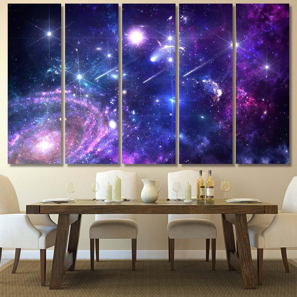 Planets Galaxy Cosmos Physical Cosmology Science 1 Galaxy Sky and Space Multi Piece Panel Canvas Home Decor Housewarming Gift Ideas Poster Canvas Gallery Prints