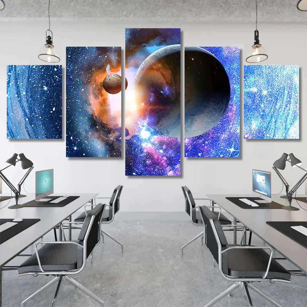 Space Planets Nebula Galaxy Sky and Space Multi Piece Panel Canvas Home Decor Housewarming Gift Ideas Poster Canvas Gallery Prints