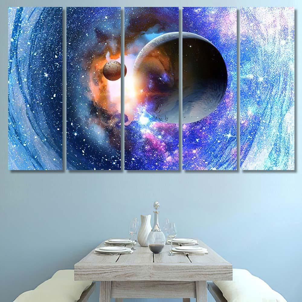 Space Planets Nebula Galaxy Sky and Space Multi Piece Panel Canvas Home Decor Housewarming Gift Ideas Poster Canvas Gallery Prints