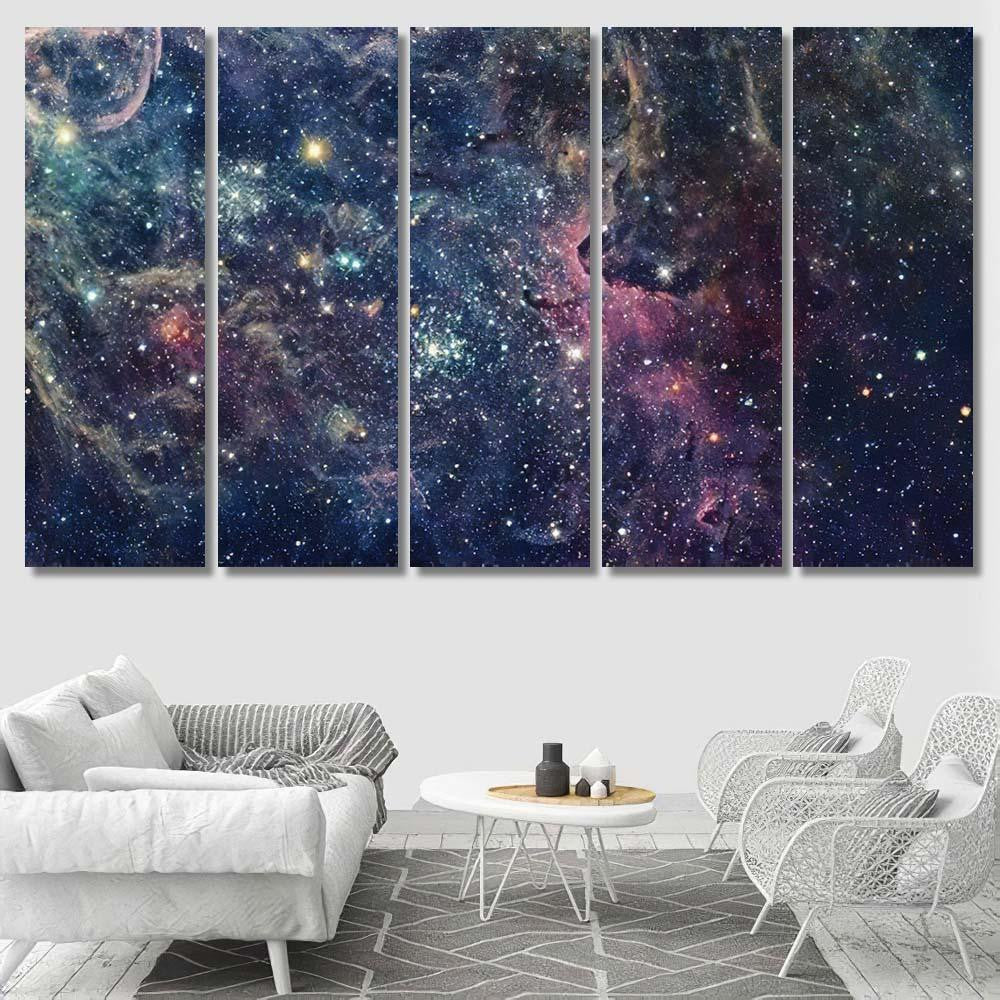 Nebulae Galaxies Elements This Image Furnished Galaxy Sky and Space Multi Piece Panel Canvas Home Decor Housewarming Gift Ideas Poster Canvas Gallery Prints