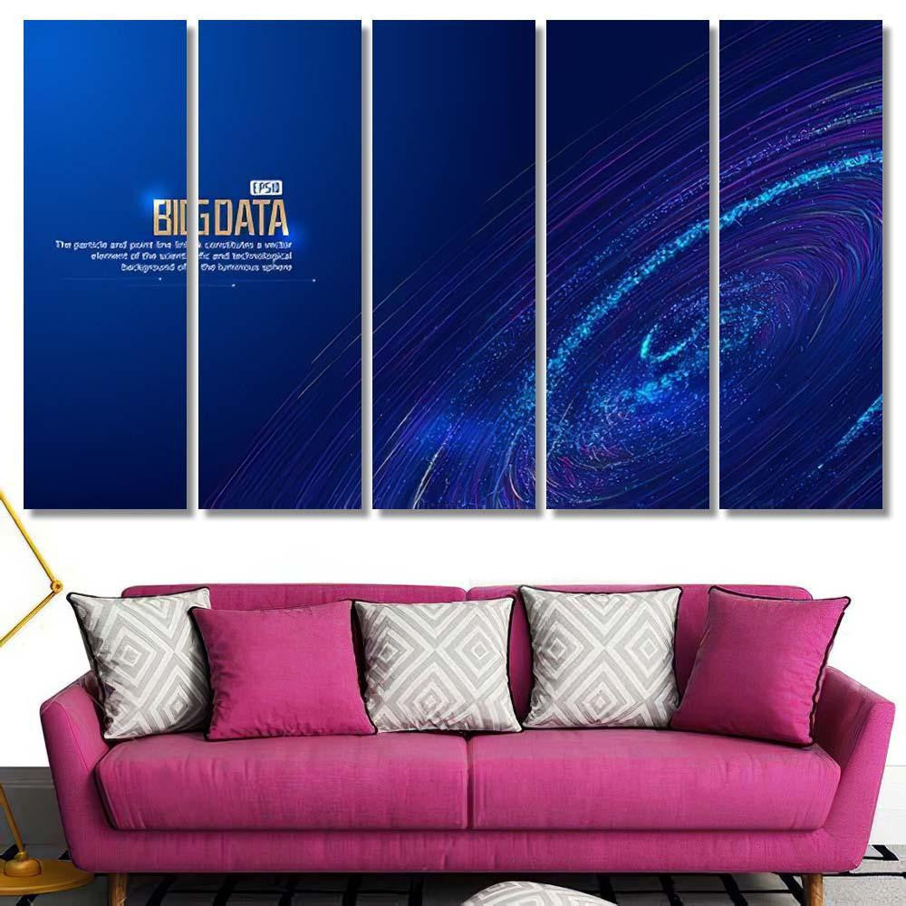 Network Technology Big Data Background Constructed Galaxy Sky and Space Multi Piece Panel Canvas Home Decor Housewarming Gift Ideas Poster Canvas Gallery Prints