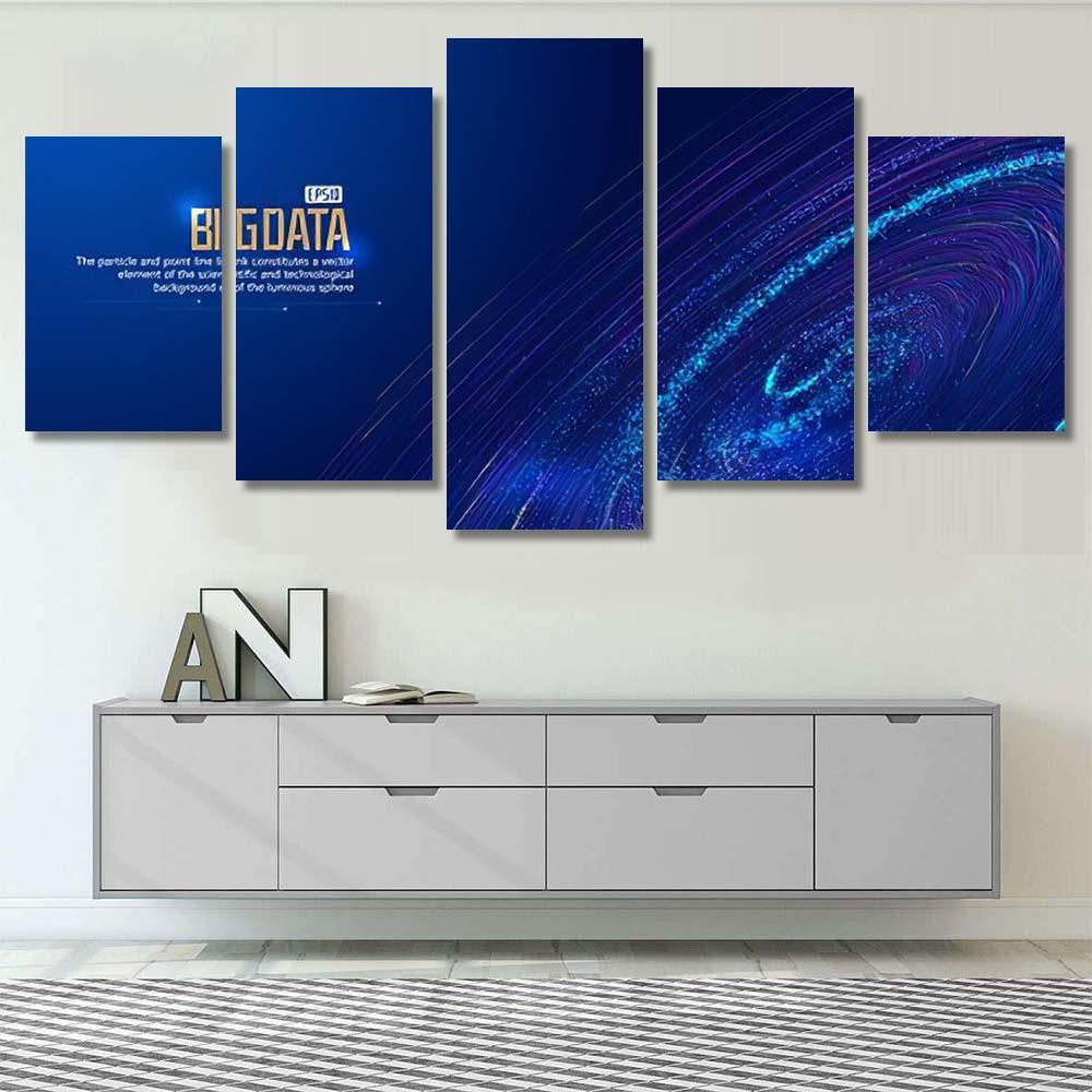 Network Technology Big Data Background Constructed Galaxy Sky and Space Multi Piece Panel Canvas Home Decor Housewarming Gift Ideas Poster Canvas Gallery Prints
