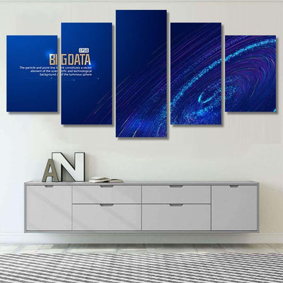 Network Technology Big Data Background Constructed Galaxy Sky and Space Multi Piece Panel Canvas Home Decor Housewarming Gift Ideas Poster Canvas Gallery Prints