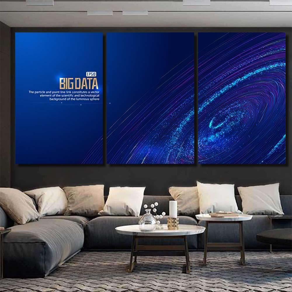 Network Technology Big Data Background Constructed Galaxy Sky and Space Multi Piece Panel Canvas Home Decor Housewarming Gift Ideas Poster Canvas Gallery Prints