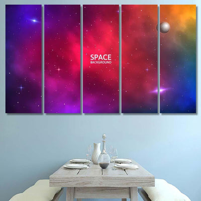 Space Background Realistic Colorful Galaxy Color Galaxy Sky and Space Multi Piece Panel Canvas Home Decor Housewarming Gift Ideas Poster Canvas Gallery Prints