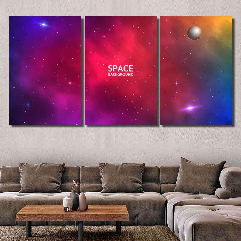 Space Background Realistic Colorful Galaxy Color Galaxy Sky and Space Multi Piece Panel Canvas Home Decor Housewarming Gift Ideas Poster Canvas Gallery Prints