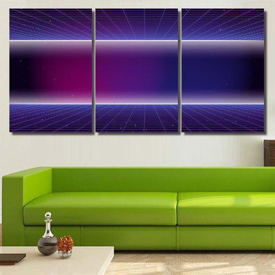 Retro Futuristic Background 1980S Style 80S 1 Galaxy Sky and Space Multi Piece Panel Canvas Home Decor Housewarming Gift Ideas Poster Canvas Gallery Prints