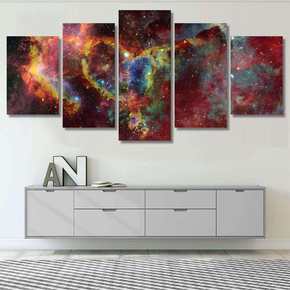 Nebula Stars Outer Space Abstract Sky Galaxy Sky and Space Multi Piece Panel Canvas Home Decor Housewarming Gift Ideas Poster Canvas Gallery Prints