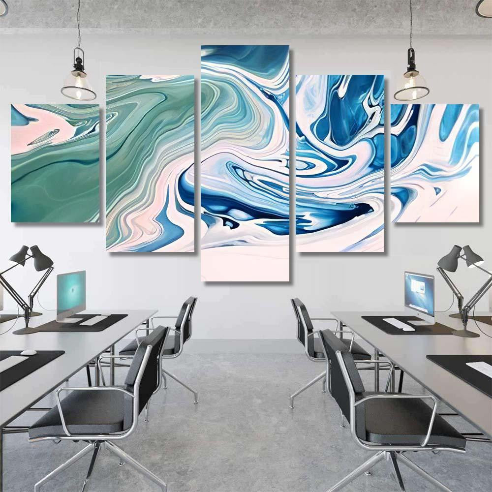 Pink Green Blue Marble Galaxy Sky and Space Multi Piece Panel Canvas Home Decor Housewarming Gift Ideas Poster Canvas Gallery Prints