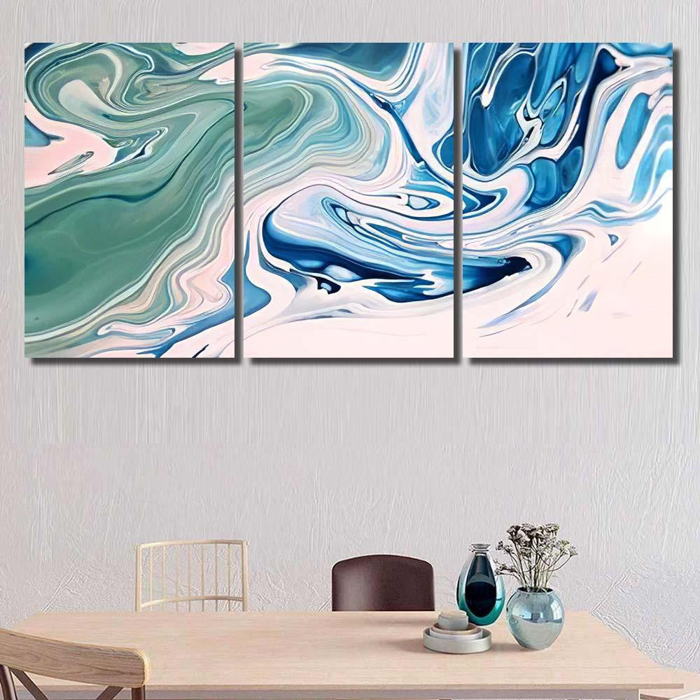 Pink Green Blue Marble Galaxy Sky and Space Multi Piece Panel Canvas Home Decor Housewarming Gift Ideas Poster Canvas Gallery Prints