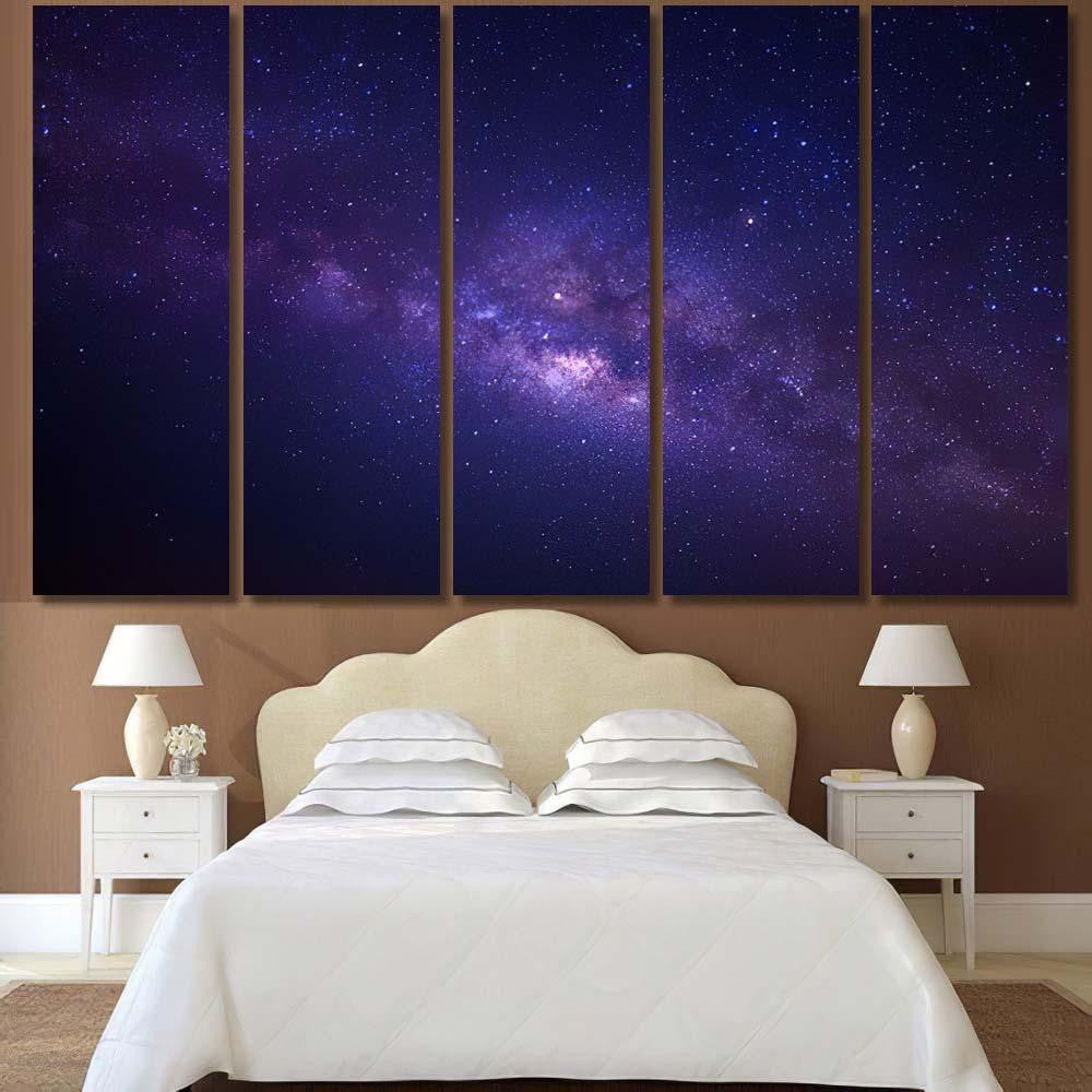 Milky Way Galaxy Stars Space Dust 11 1 Galaxy Sky and Space Multi Piece Panel Canvas Home Decor Housewarming Gift Ideas Poster Canvas Gallery Prints