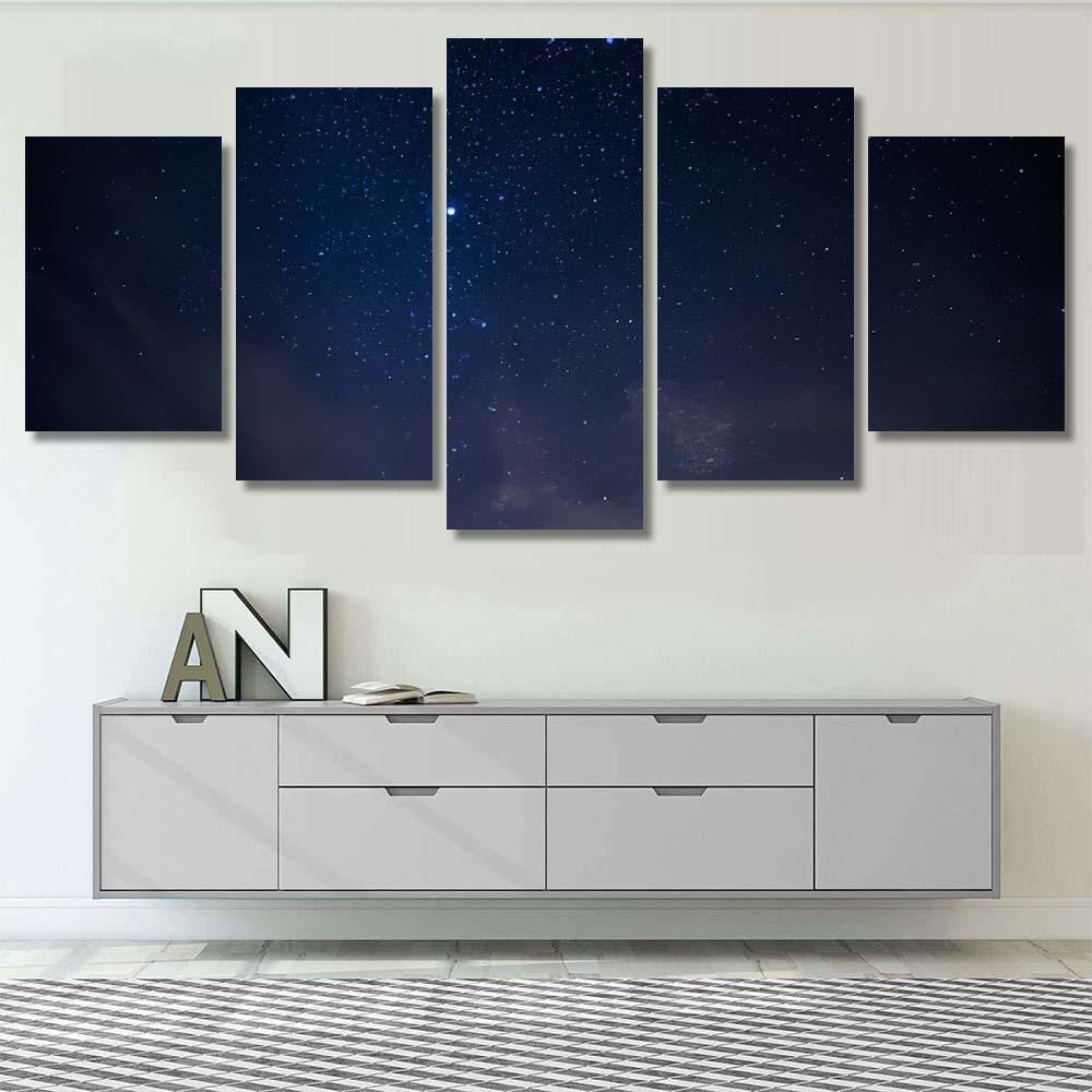 Landscape Night Sky 3 Galaxy Sky and Space Multi Piece Panel Canvas Home Decor Housewarming Gift Ideas Poster Canvas Gallery Prints
