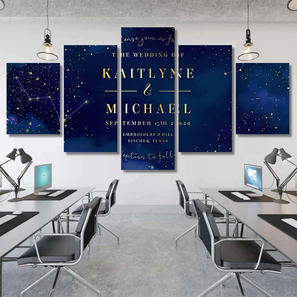 Magic Night Dark Blue Sky Sparkling Galaxy Sky and Space Multi Piece Panel Canvas Home Decor Housewarming Gift Ideas Poster Canvas Gallery Prints