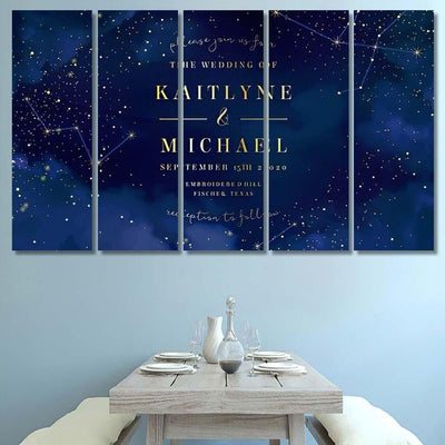 Magic Night Dark Blue Sky Sparkling Galaxy Sky and Space Multi Piece Panel Canvas Home Decor Housewarming Gift Ideas Poster Canvas Gallery Prints