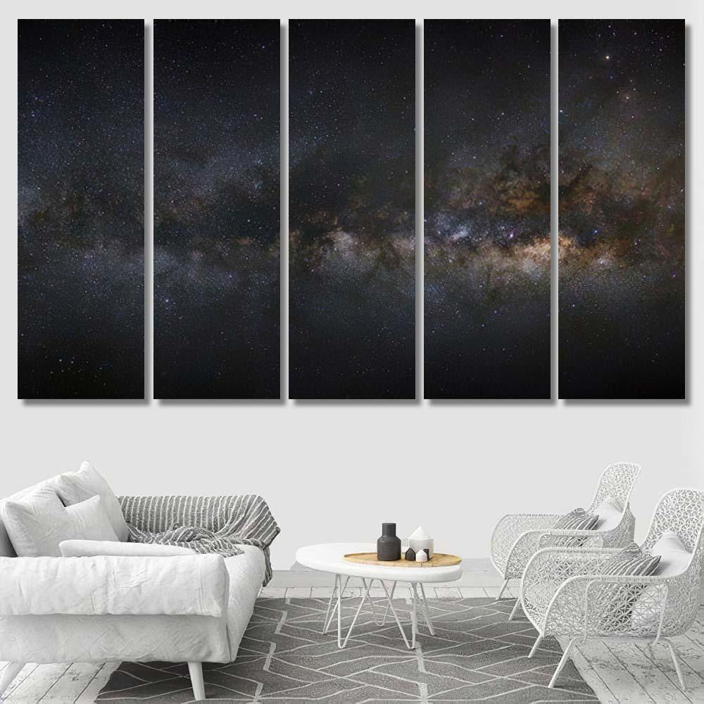 Panorama Milky Way Galaxy Stars Space 1 1 Galaxy Sky and Space Multi Piece Panel Canvas Home Decor Housewarming Gift Ideas Poster Canvas Gallery Prints
