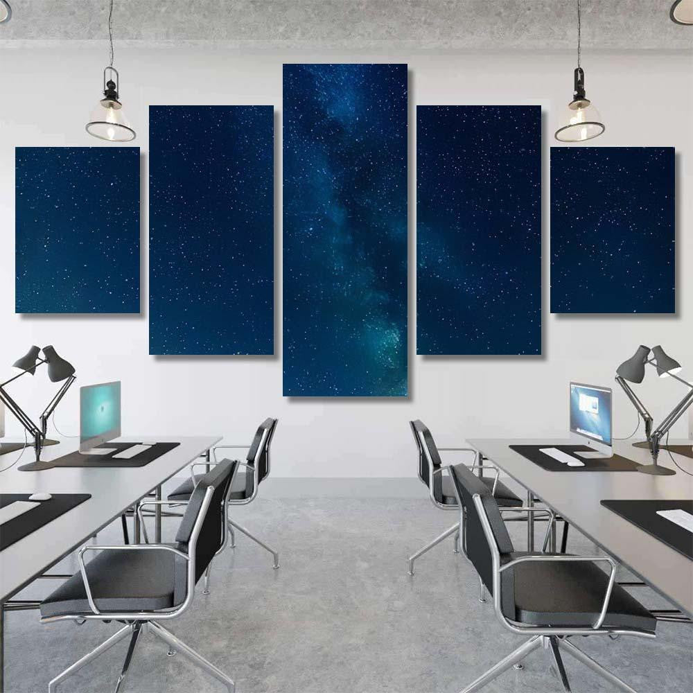 Milky Way On Night Sky Abstract Galaxy Sky and Space Multi Piece Panel Canvas Home Decor Housewarming Gift Ideas Poster Canvas Gallery Prints
