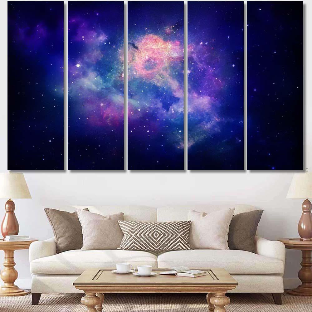 Nebula Galaxies Deep Space Elements This 2 Galaxy Sky and Space Multi Piece Panel Canvas Home Decor Housewarming Gift Ideas Poster Canvas Gallery Prints