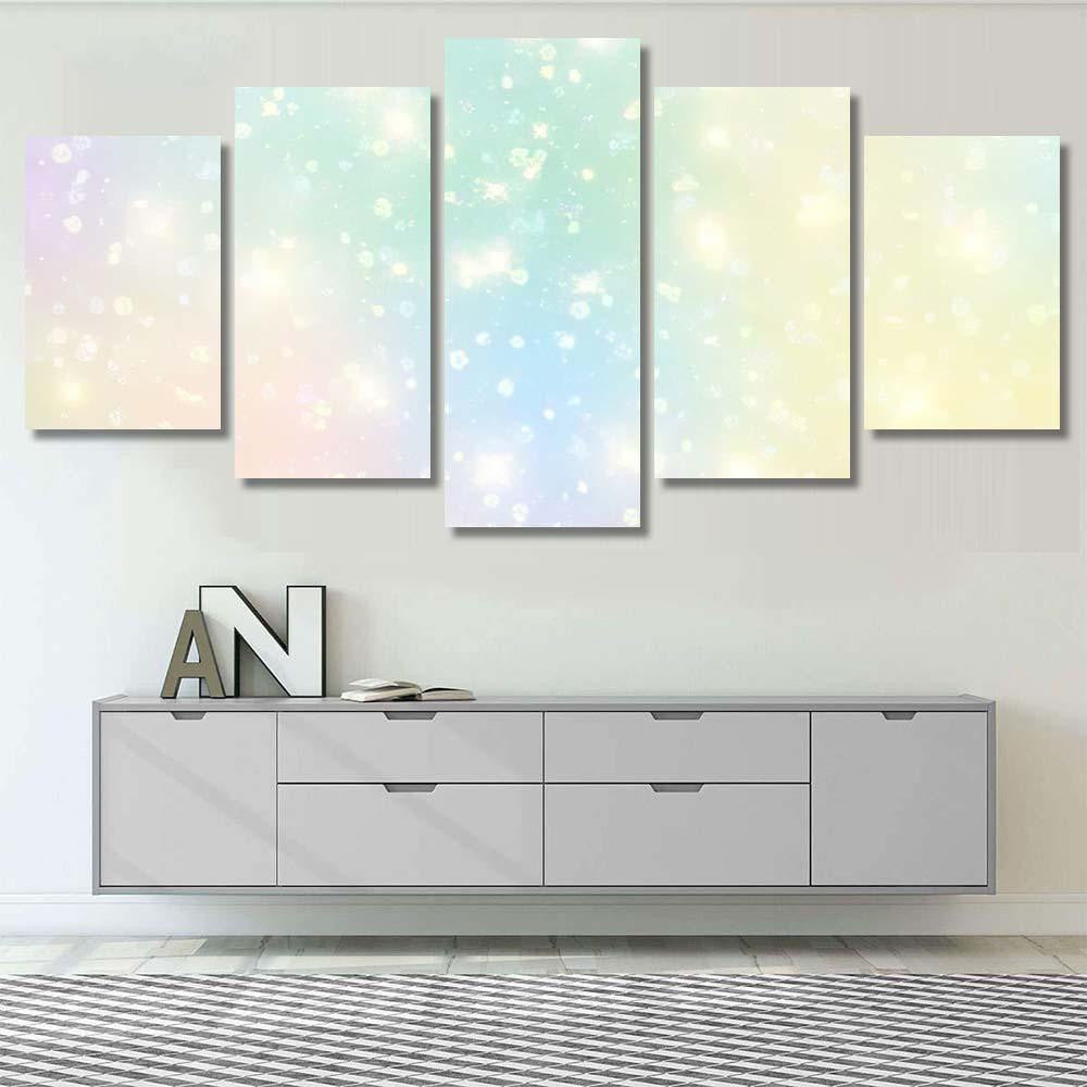 Illustration Galaxy Fantasy Background Pastel Color Galaxy Sky and Space Multi Piece Panel Canvas Home Decor Housewarming Gift Ideas Poster Canvas Gallery Prints
