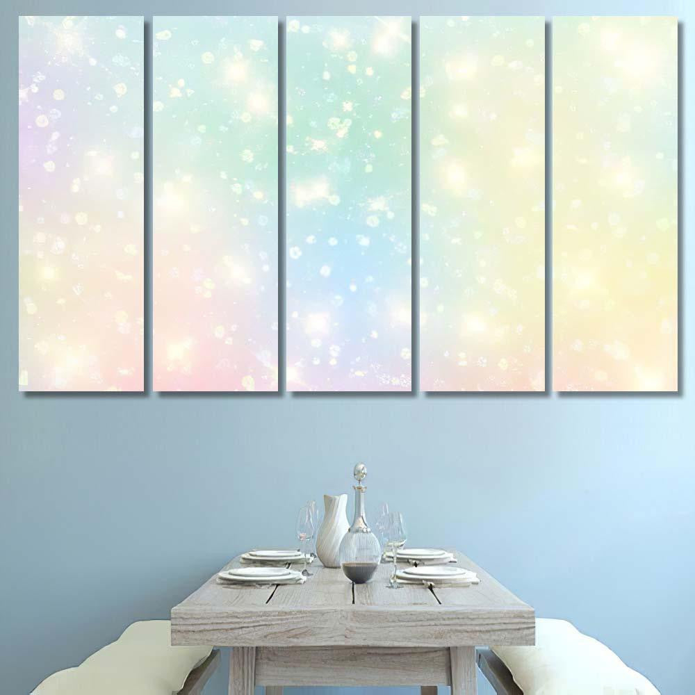 Illustration Galaxy Fantasy Background Pastel Color Galaxy Sky and Space Multi Piece Panel Canvas Home Decor Housewarming Gift Ideas Poster Canvas Gallery Prints