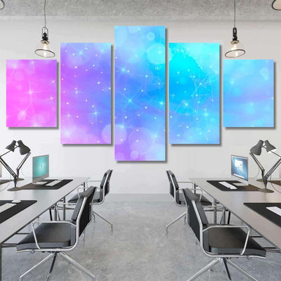Holographic Vector Illustration Pastel Color Galaxy Galaxy Sky and Space Multi Piece Panel Canvas Home Decor Housewarming Gift Ideas Poster Canvas Gallery Prints