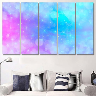 Holographic Vector Illustration Pastel Color Galaxy Galaxy Sky and Space Multi Piece Panel Canvas Home Decor Housewarming Gift Ideas Poster Canvas Gallery Prints