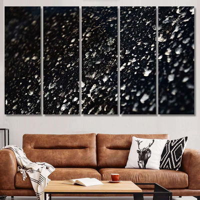 Monochrome Texture Black Background White Dust Galaxy Sky and Space Multi Piece Panel Canvas Home Decor Housewarming Gift Ideas Poster Canvas Gallery Prints