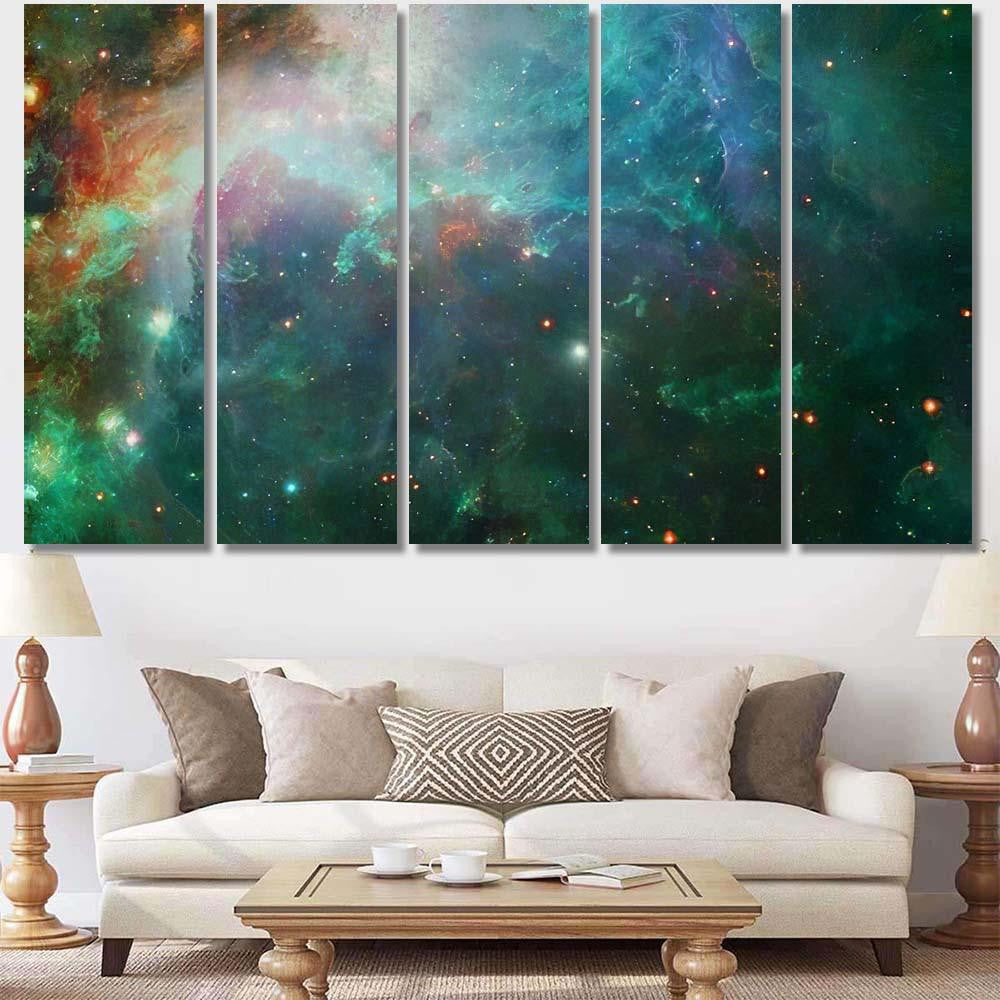 Outer Space Art Starfield Awesome Nebulae Galaxy Sky and Space Multi Piece Panel Canvas Home Decor Housewarming Gift Ideas Poster Canvas Gallery Prints