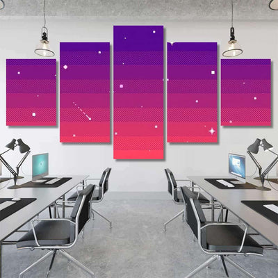Pixel Art Star Sky Evening Seamless Galaxy Sky and Space Multi Piece Panel Canvas Home Decor Housewarming Gift Ideas Poster Canvas Gallery Prints