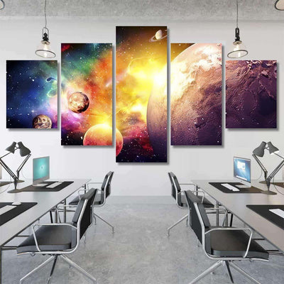 Planets Galaxy Over Light Elements This Galaxy Sky and Space Multi Piece Panel Canvas Home Decor Housewarming Gift Ideas Poster Canvas Gallery Prints