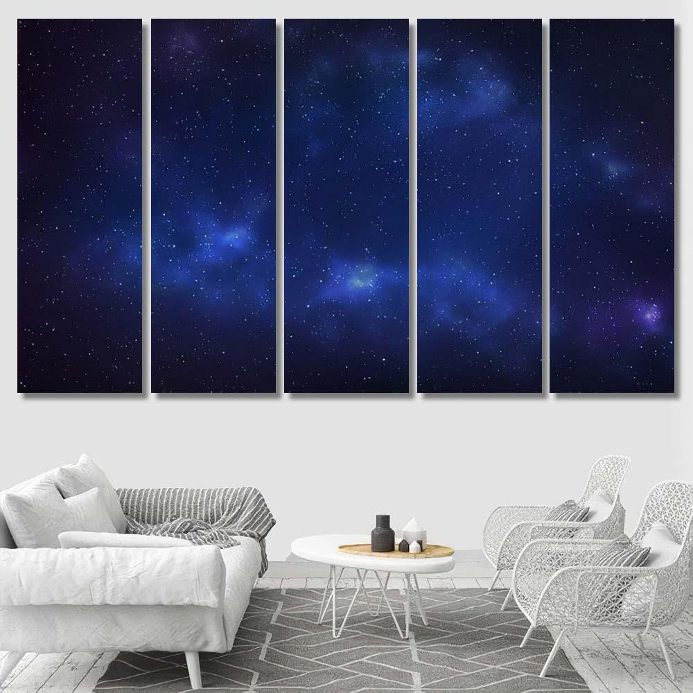 Milky Way Galaxy Stars Space Background 1 Galaxy Sky and Space Multi Piece Panel Canvas Home Decor Housewarming Gift Ideas Poster Canvas Gallery Prints