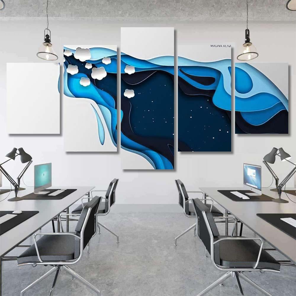 Paper Illustration Rocket Form Christmas Tree Galaxy Sky and Space Multi Piece Panel Canvas Home Decor Housewarming Gift Ideas Poster Canvas Gallery Prints