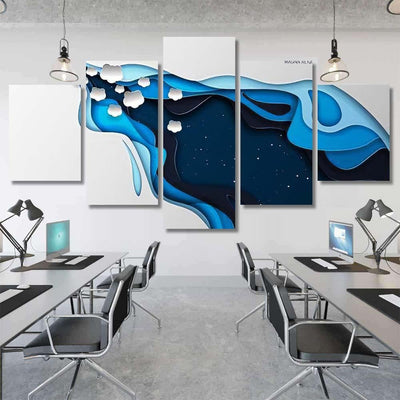 Paper Illustration Rocket Form Christmas Tree Galaxy Sky and Space Multi Piece Panel Canvas Home Decor Housewarming Gift Ideas Poster Canvas Gallery Prints