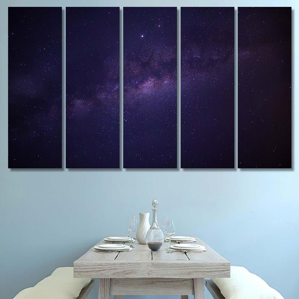 Panorama View Universe Space Shot Milky Galaxy Sky and Space Multi Piece Panel Canvas Home Decor Housewarming Gift Ideas Poster Canvas Gallery Prints