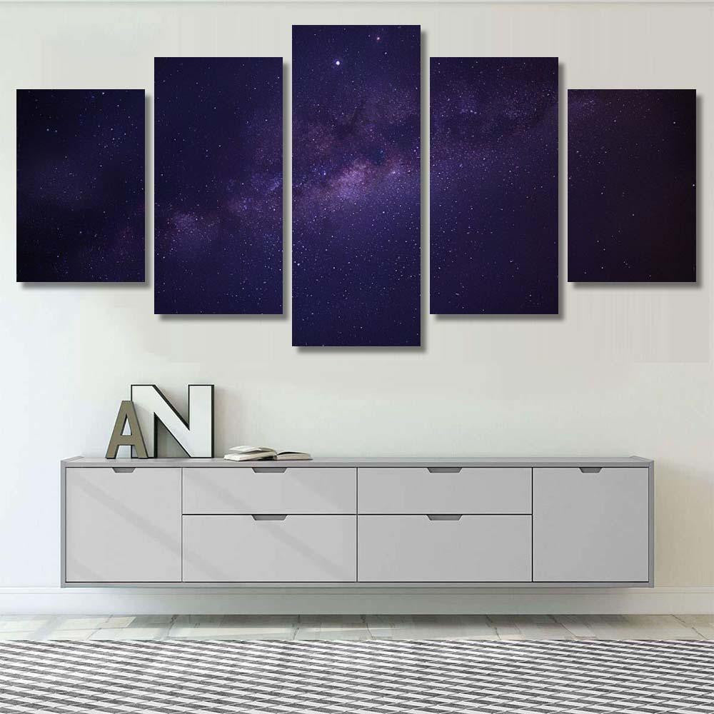 Panorama View Universe Space Shot Milky Galaxy Sky and Space Multi Piece Panel Canvas Home Decor Housewarming Gift Ideas Poster Canvas Gallery Prints