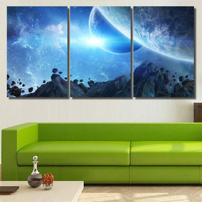 Panorama Distant Planet System Space During Galaxy Sky and Space Multi Piece Panel Canvas Home Decor Housewarming Gift Ideas Poster Canvas Gallery Prints