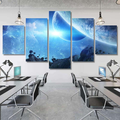 Panorama Distant Planet System Space During Galaxy Sky and Space Multi Piece Panel Canvas Home Decor Housewarming Gift Ideas Poster Canvas Gallery Prints