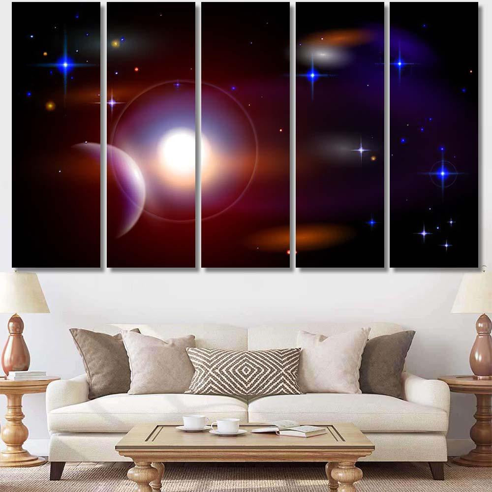 Magic Space Planets Stars Constellations Nebulae Galaxy Sky and Space Multi Piece Panel Canvas Home Decor Housewarming Gift Ideas Poster Canvas Gallery Prints