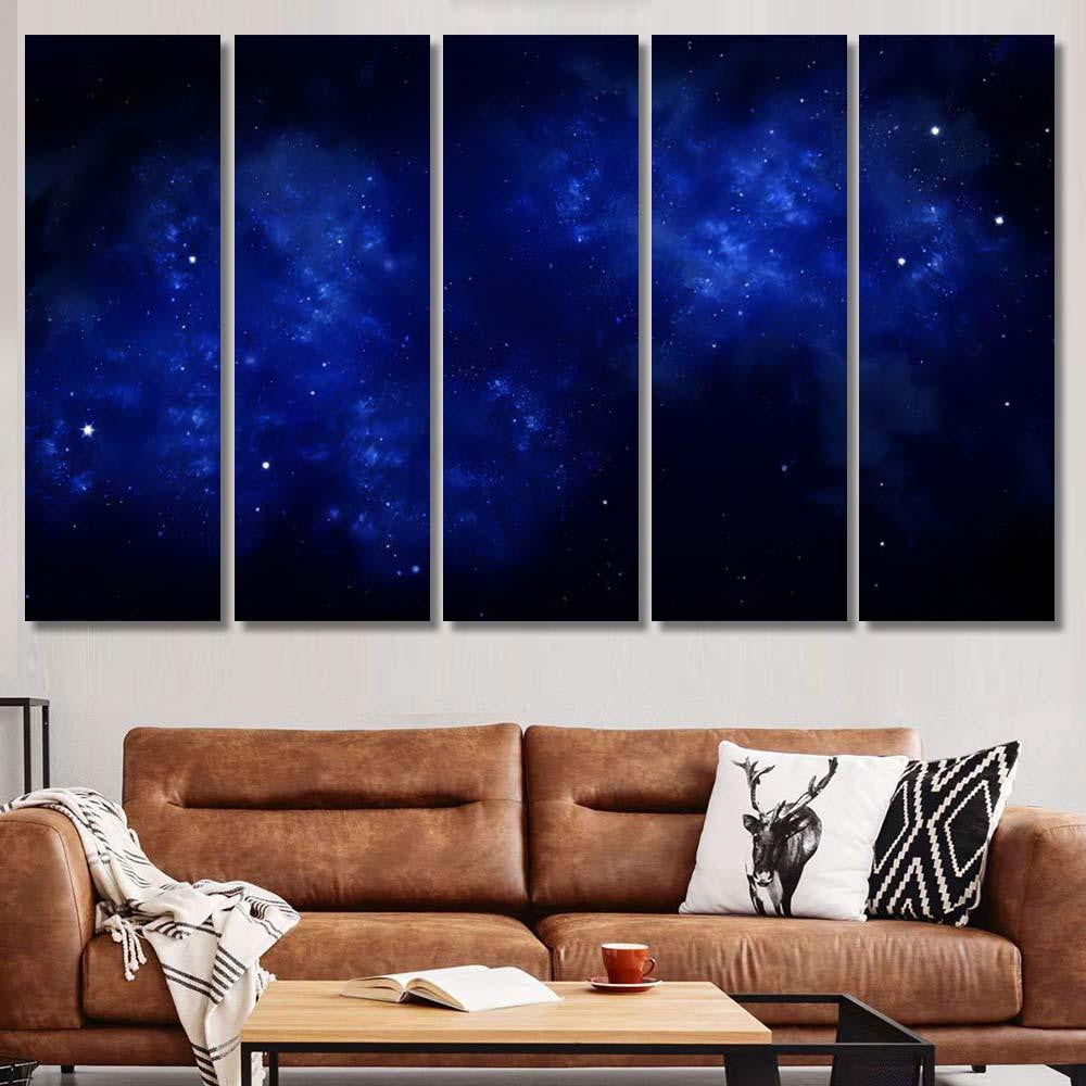 Starry Night Sky Deep Outer Space Galaxy Sky and Space Multi Piece Panel Canvas Home Decor Housewarming Gift Ideas Poster Canvas Gallery Prints