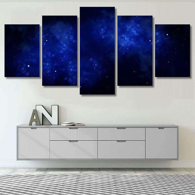 Starry Night Sky Deep Outer Space Galaxy Sky and Space Multi Piece Panel Canvas Home Decor Housewarming Gift Ideas Poster Canvas Gallery Prints