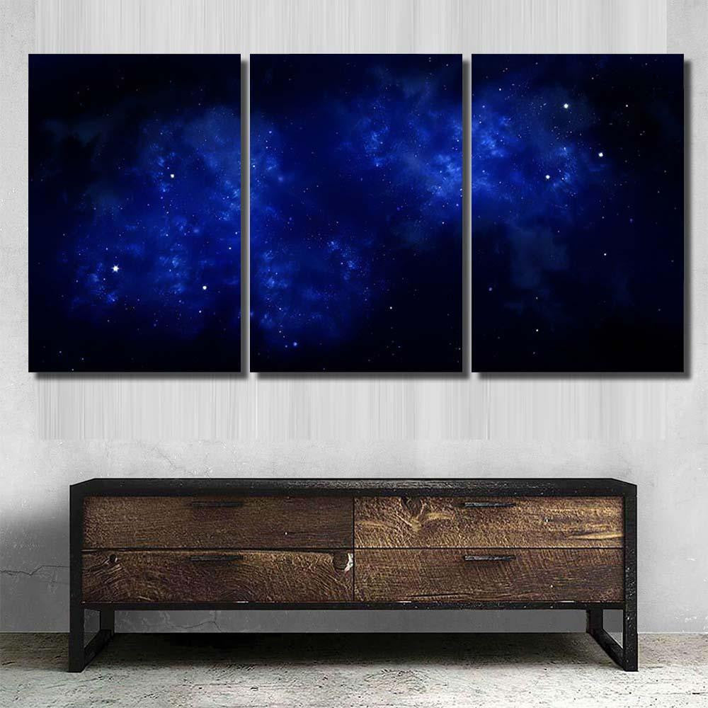 Starry Night Sky Deep Outer Space Galaxy Sky and Space Multi Piece Panel Canvas Home Decor Housewarming Gift Ideas Poster Canvas Gallery Prints