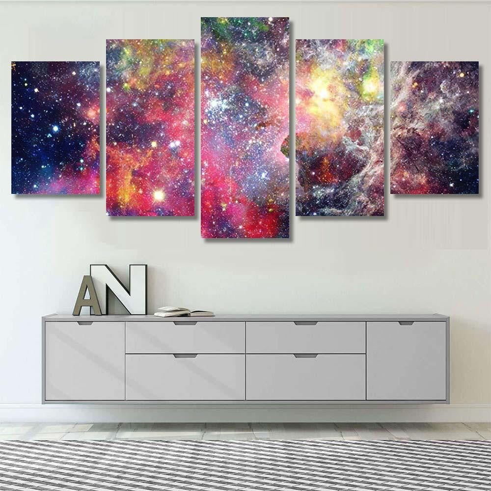 Starry Outer Space Background Texture Elements Galaxy Sky and Space Multi Piece Panel Canvas Home Decor Housewarming Gift Ideas Poster Canvas Gallery Prints