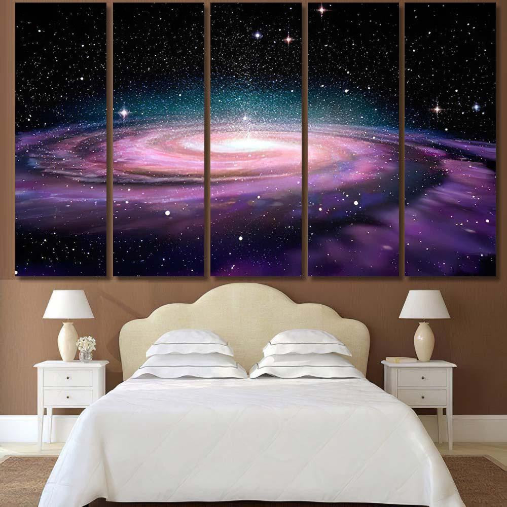 Spiral Galaxy Deep Spcae 3D Illustration 1 Galaxy Sky and Space Multi Piece Panel Canvas Home Decor Housewarming Gift Ideas Poster Canvas Gallery Prints