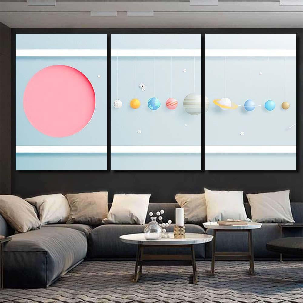 Solar System Paper Art Style Background 1 Galaxy Sky and Space Multi Piece Panel Canvas Home Decor Housewarming Gift Ideas Poster Canvas Gallery Prints